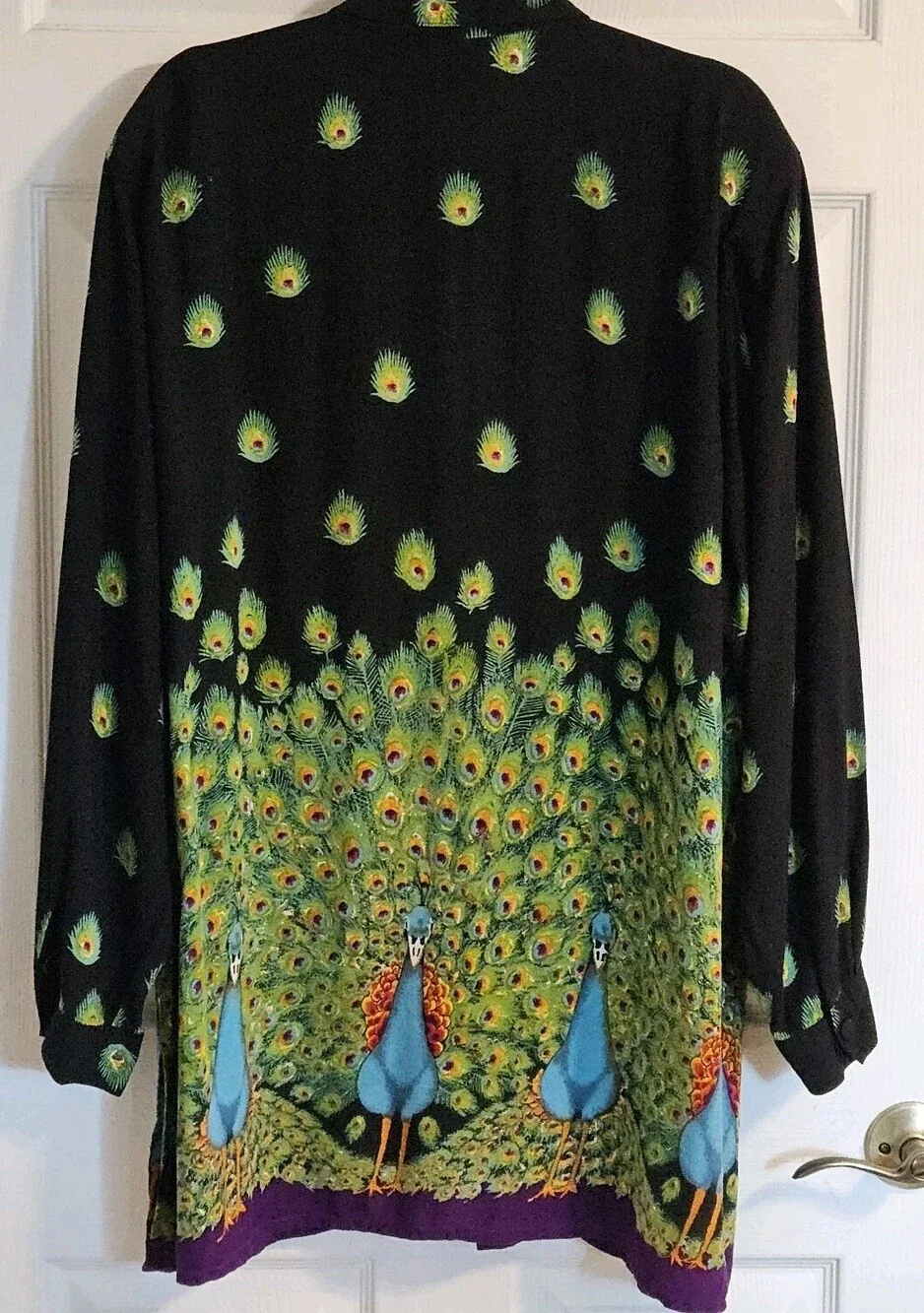 90's Vintage Anthony Hankins Women's 2XL   Artsy Festive Long-sleeved Top - Picture 6 of 10